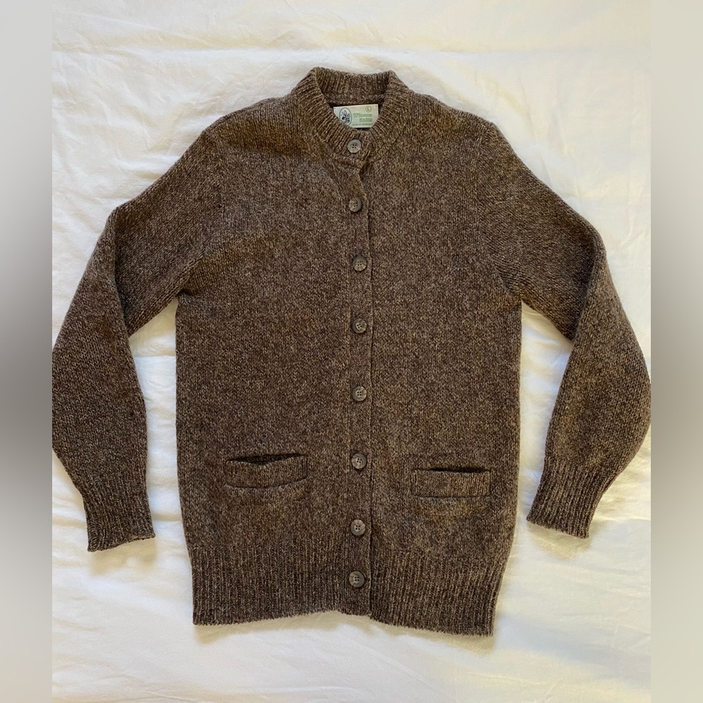 Winona Knits Brown Wool Cardigan Sweater